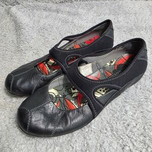 Merrell Plie Mary Jane Black Leather Comfort Flats Shoes Women Size 9 Excellent